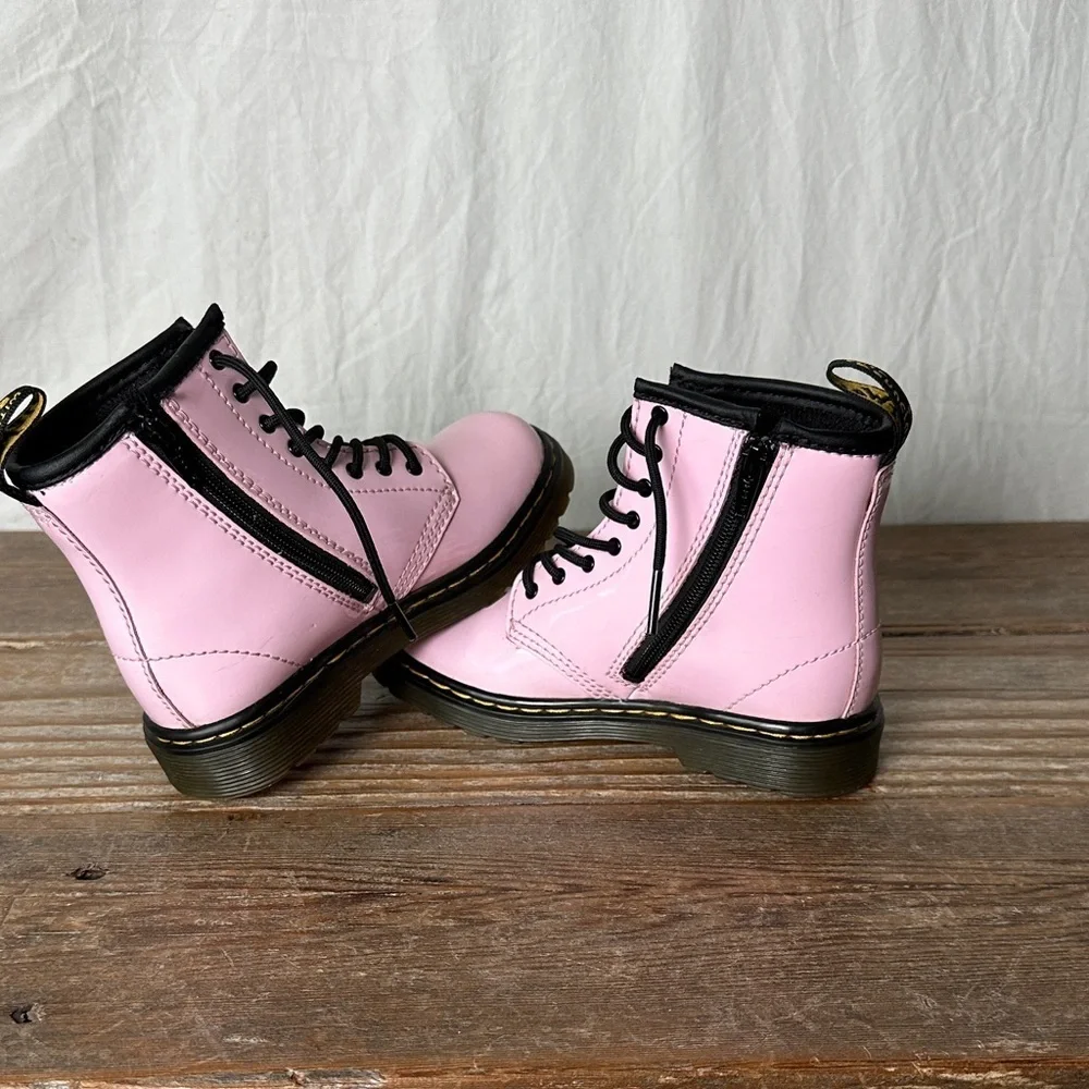 Dr. Martens Pink Kids Lace-Up Boots